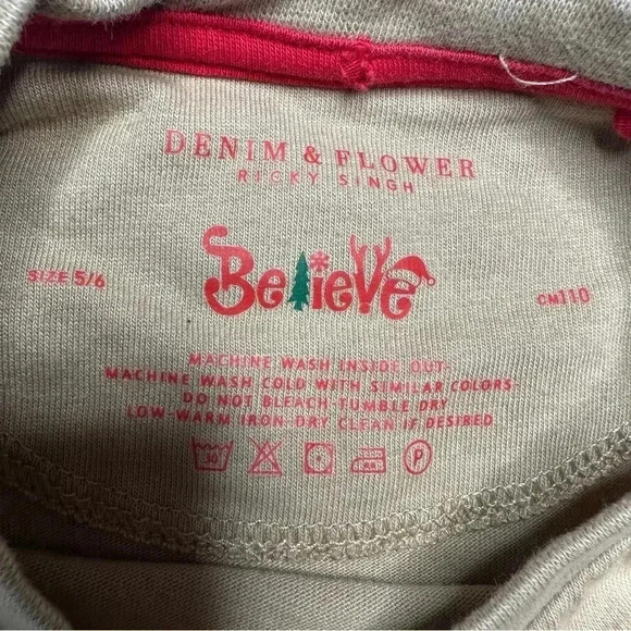 Denim & Flower T-Shirt Christmas Bear Tan Size 6 - Picture 5 of 16